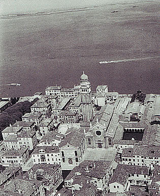 aerial view of madonna dell'orto structure
