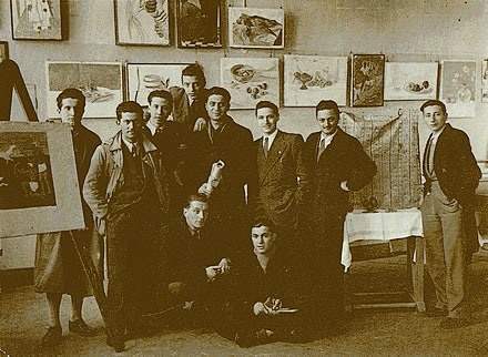 group of students of carmini art school