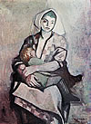 sitting mother with child