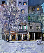 nocturnal cityscape of the jewish ghetto of venice