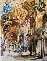 angels flying inside Saint Mark church