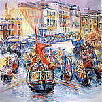 boat parade in canal grande