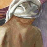 Bathsheba’s head, painting detail