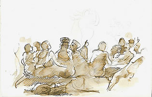 sketch of Herod’ banquet