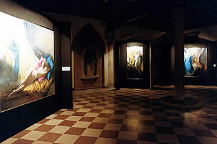 interior of the hall with Shulammite, Potiphar’s wife and Judith paintings