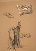 Rebekah’ legs and camels burdens, drawing study