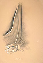 drawing study of the drapery of Judith’s scene
